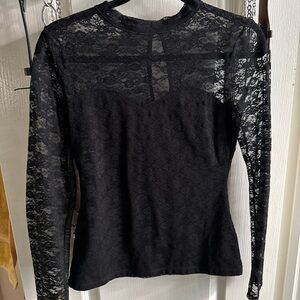 Elegant Black Lace Women's Top